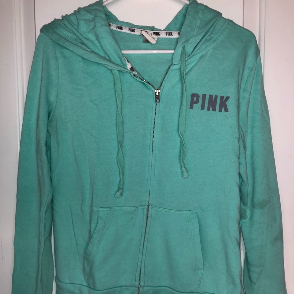 PINK Logo Back Zip-Up Hoodie